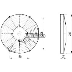 Ventilateur électrique - PRESSION Tension 24 V Diamètre 225 mm 63670