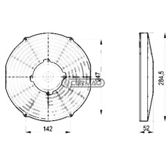 Ventilateur électrique - PRESSION Tension 12 V Diamètre 225 mm 63448