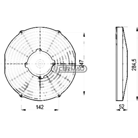 Ventilateur électrique - PRESSION Tension 24 V Diamètre 225 mm 63672