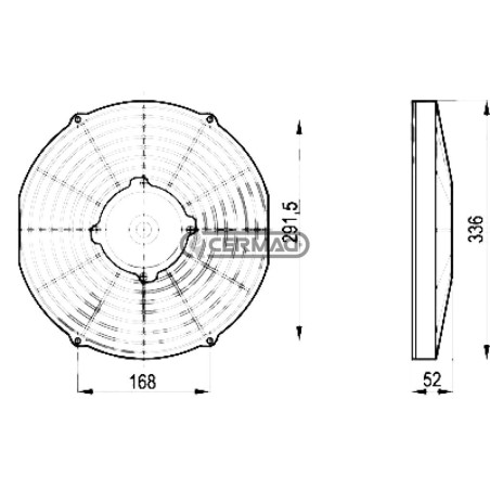 Ventilateur électrique - PRESSION Tension 24 V Diamètre 305 mm 63676