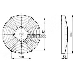 Ventilateur électrique - PRESSION Tension 12 V Diamètre 330 mm 65445