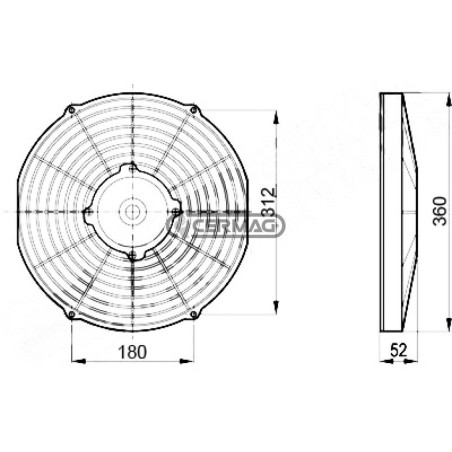 Ventilateur électrique - PRESSION Tension 12 V Diamètre 330 mm 65445