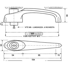 Universal handle with push button key 62099