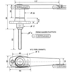Universal handle with key 62121