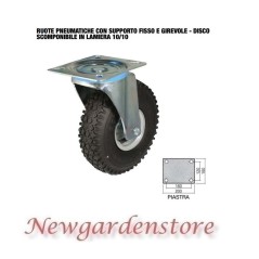 Pneumatic wheel 40198 fixed bracket GARDEN 3.00x4" 2.10x4 20x75 100kg sheet metal | NewgardenAgri.com