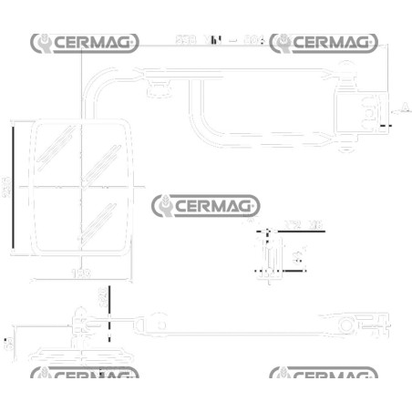 Retrovisore DESTRO - SINISTRO con asta telescopica Lato Destro - Sinistro 61761