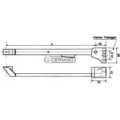 SERRATURA CON BRACCIOLO UNIVERSALE PER CABINE TRATTORI 63100