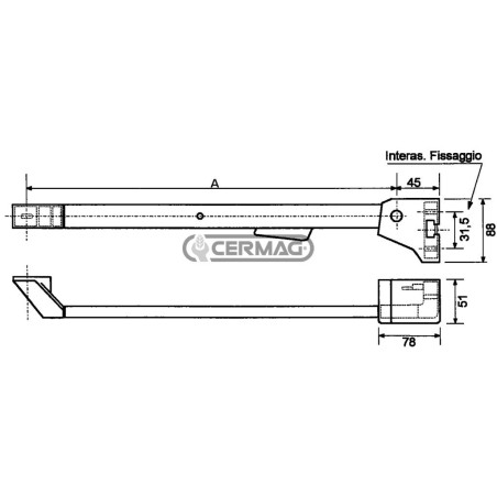 SERRATURA CON BRACCIOLO UNIVERSALE PER CABINE TRATTORI 63100