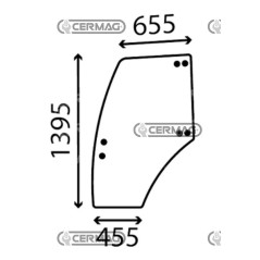 Cristal de puerta curvado izquierdo LANDINI 3658738M1C | NewgardenAgri.com