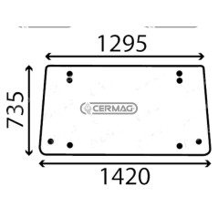 Cristal de cabina para CNH 5129357C | NewgardenAgri.com