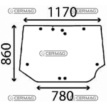 Cristal de puerta trasera LANDINI SERIE 7 LA4218433M2 | NewgardenAgri.com