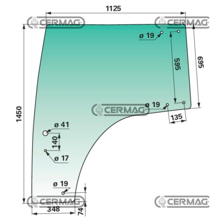 Vitre de porte gauche LANDINI LA6517712M6 | NewgardenAgri.com
