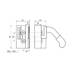 Serrure universelle gauche pour tracteur agricole